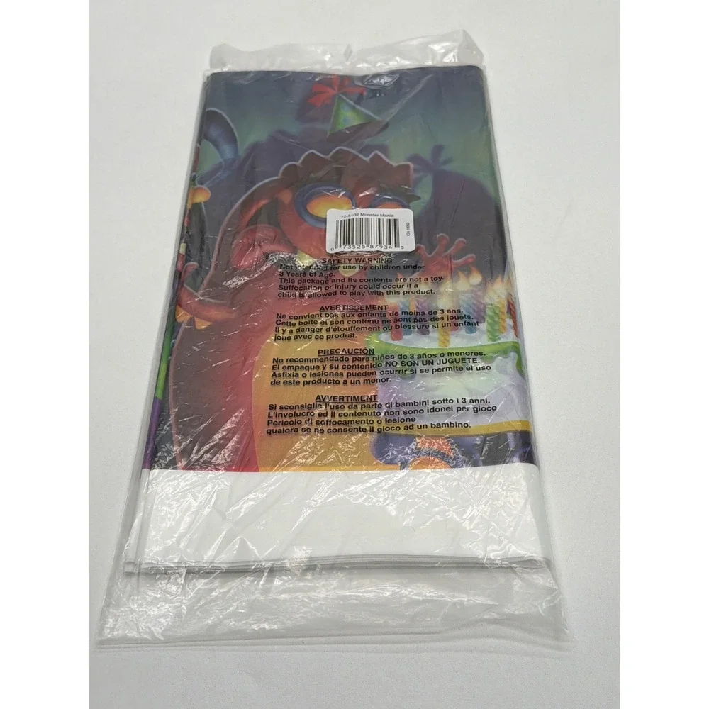 Creative Converting Monster Mania Printed Plastic Tablecover 54x108 Birthday