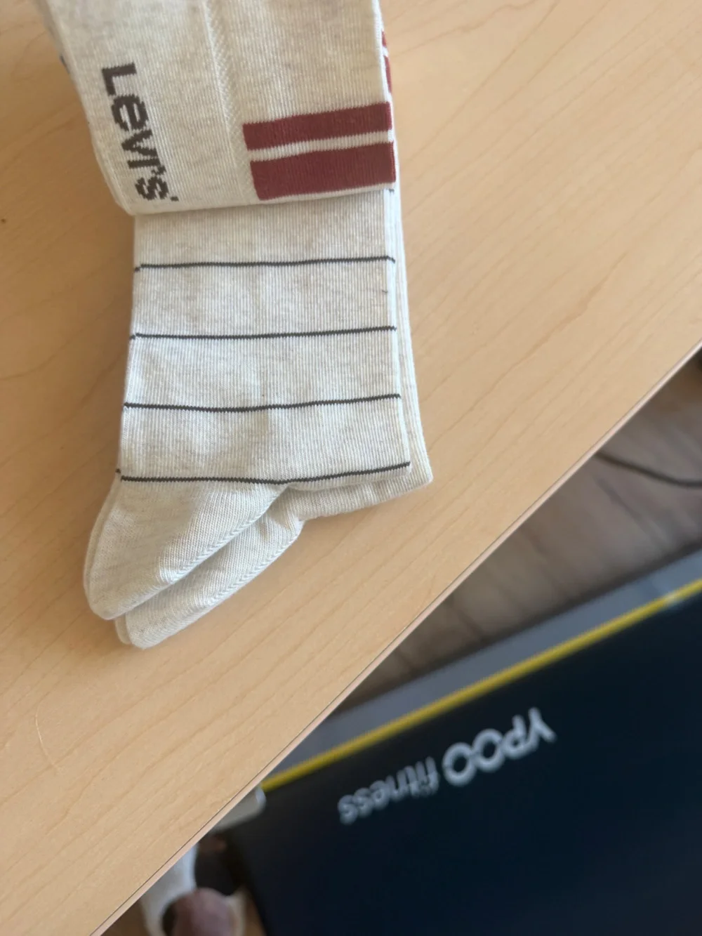 New w/ Tags Levi's Men's Dress Socks - Gray, Cream, Blue & Burgundy Stripes