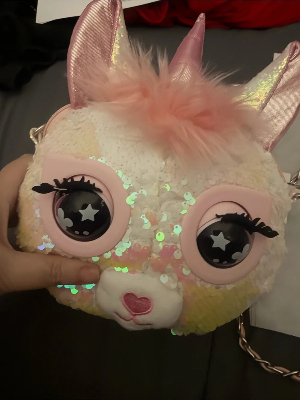& Other Stories Pink & White Sequin Unicorn Crossbody Bag for Kids