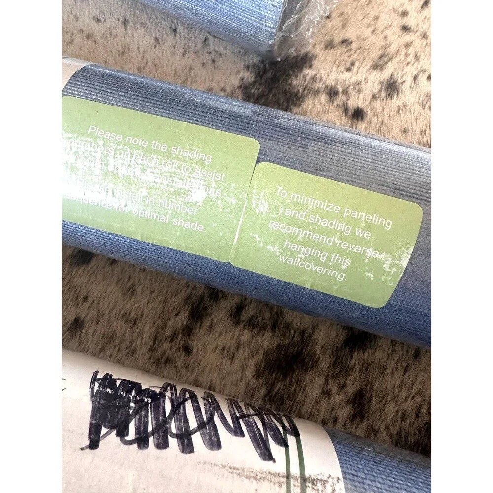 3 Thibaut Shang Extra Fine Sisal Grasscloth Wallpaper Rolls Blue T82828 NEW