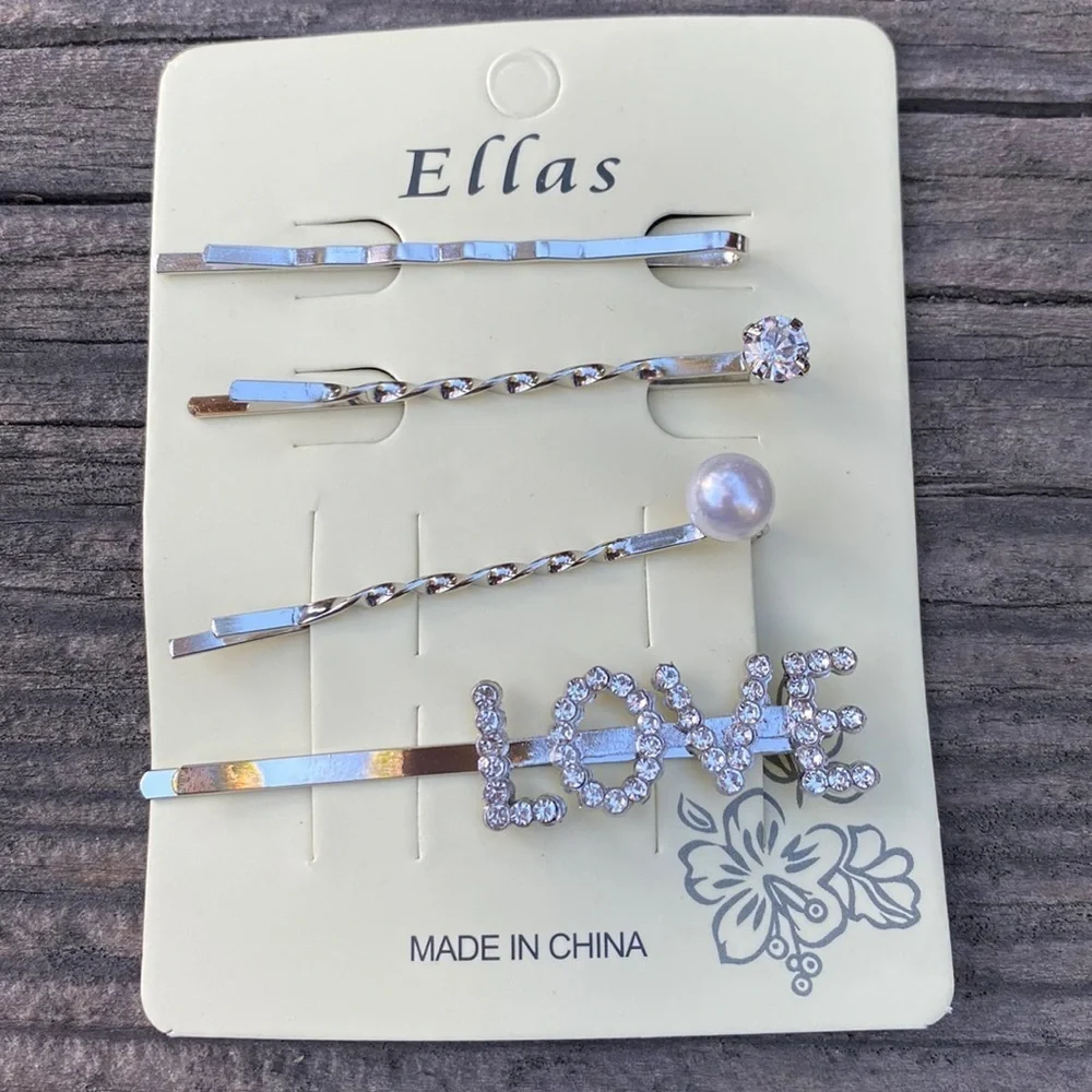 Silver Decorative Hair Bobby Pins