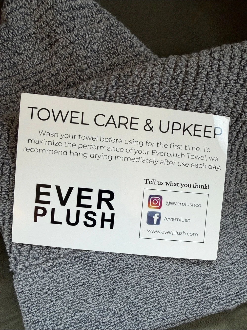 Everplush piece towel