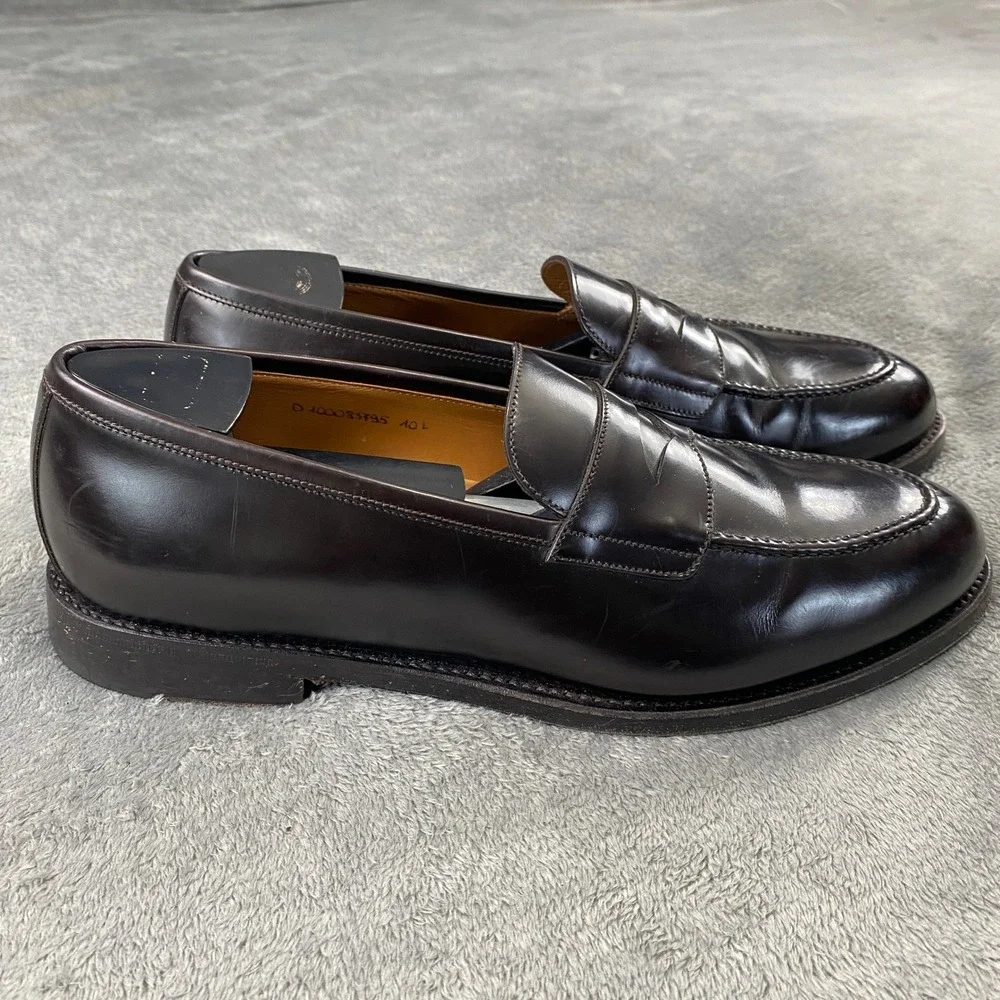 Brooks Brothers Penny Loafers Mens 10.5 Golden Fleece Burgundy Leather Italy