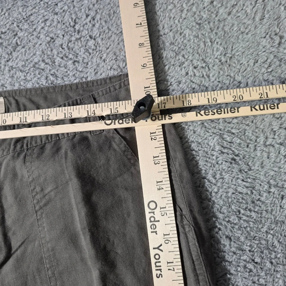 Banana Republic Womens 10 Cargo Pants Olive Green Linen Cotton Martin Fit Crop