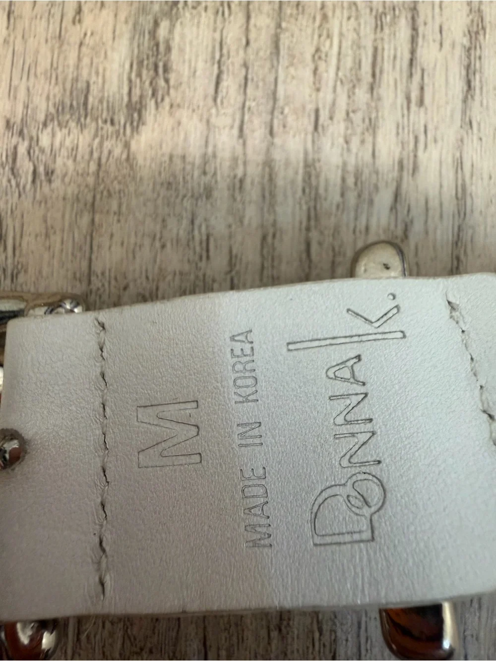 Donna Karan white leather