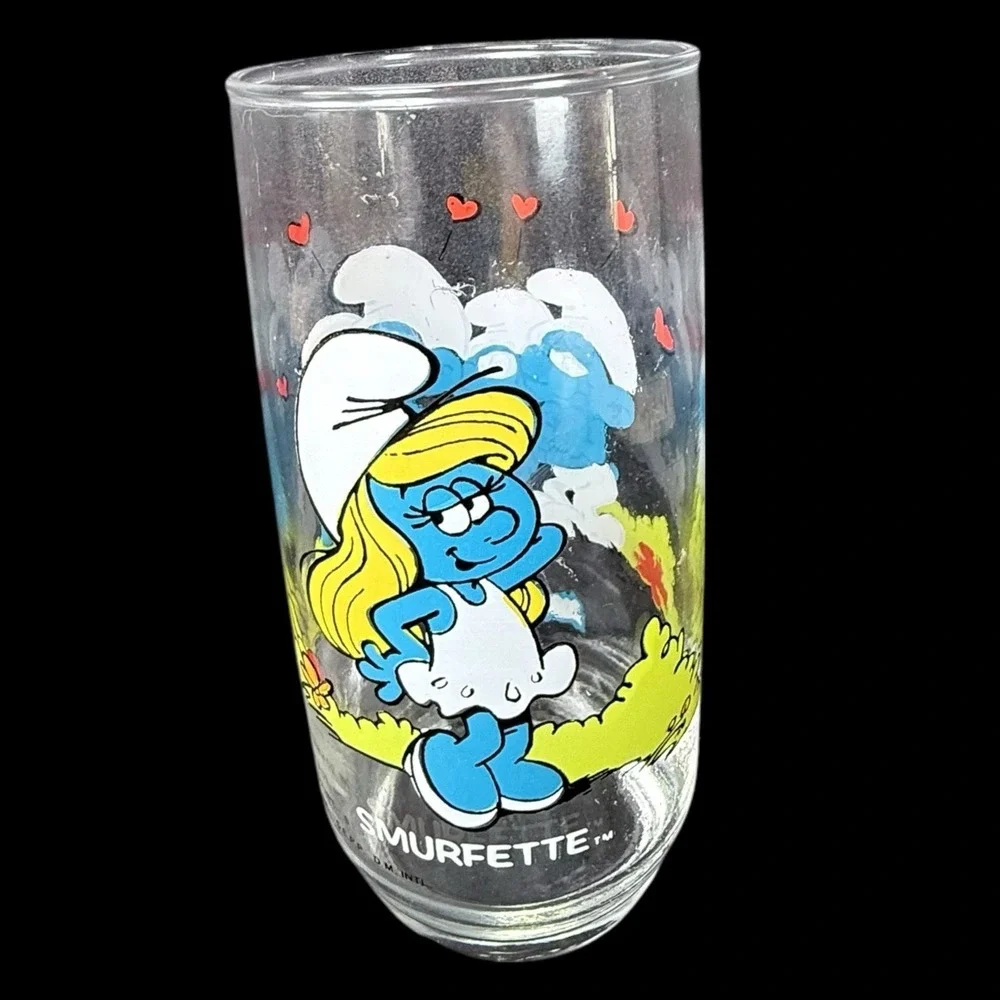 Vintage 1982 Smurfette drinking glass 16‎ oz.