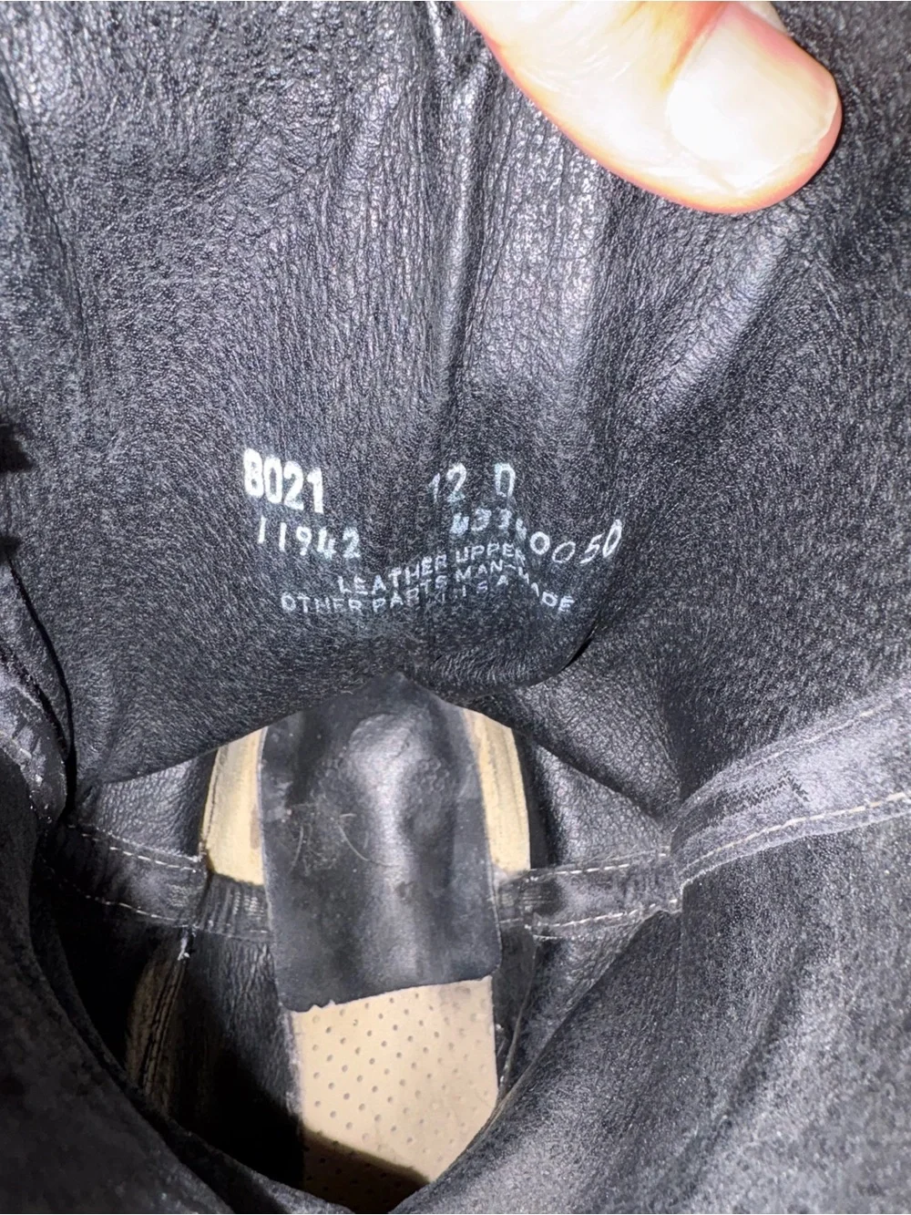 N/A black leather