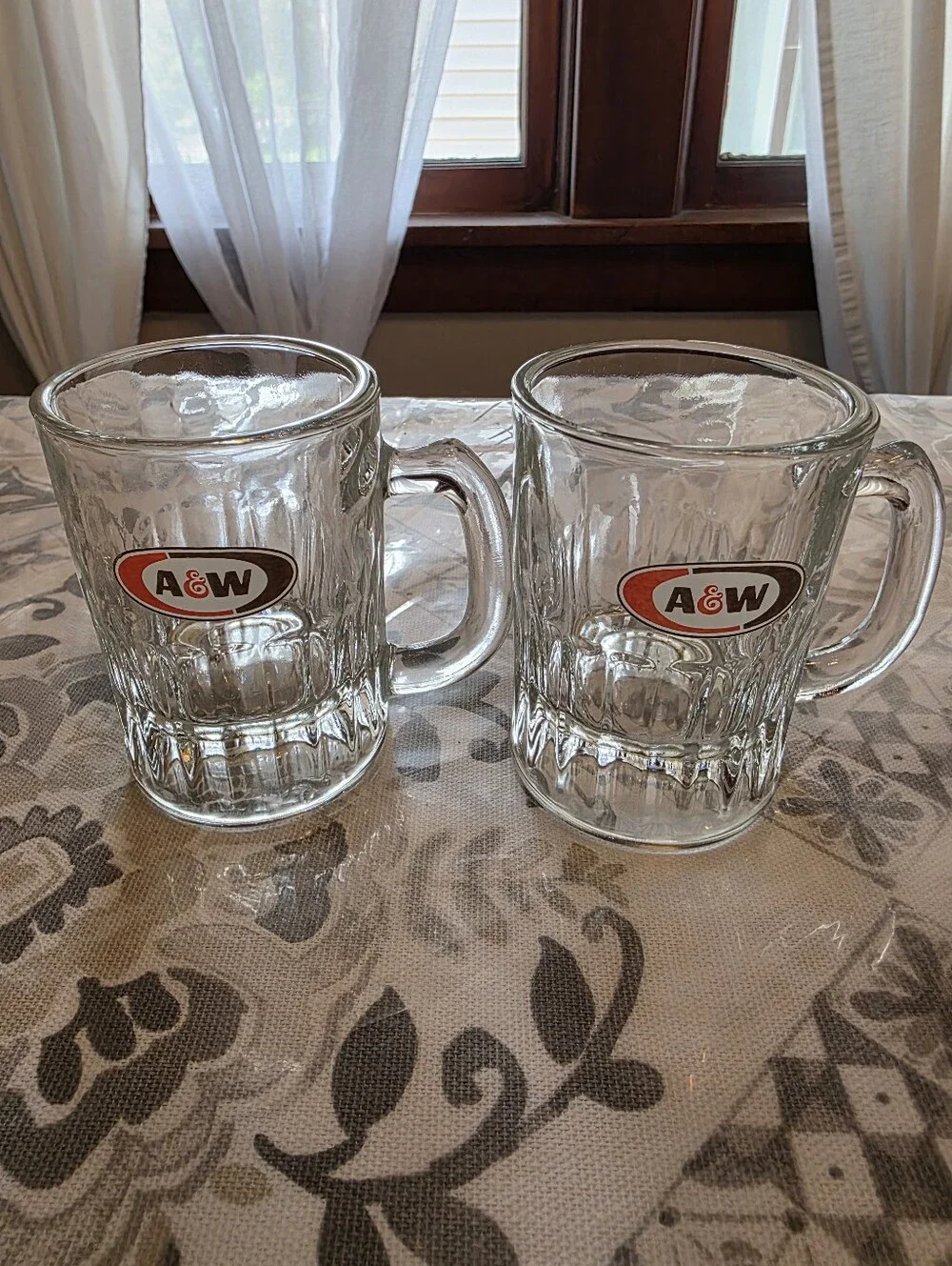 A&W Root Beer Vintage Mini Glass Mugs Set of 2.3/8 - 3.25