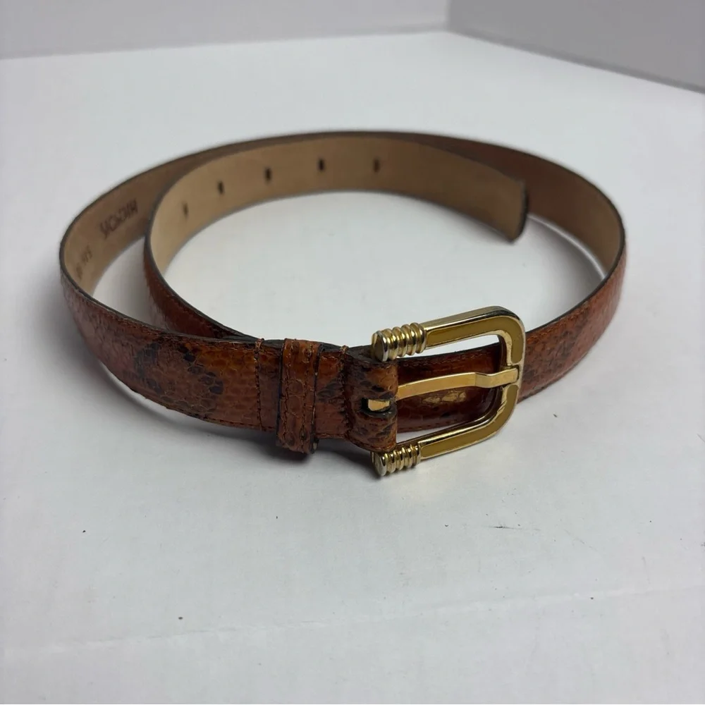 Vintage Hickok Women’s Small Medium Belt African Python Snake Gold Tone Buckle