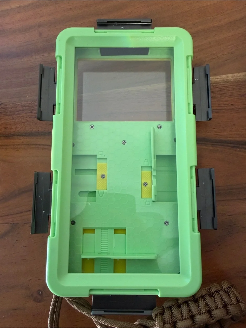 Waterproof Protective Phone Case - Green with Yellow Trim