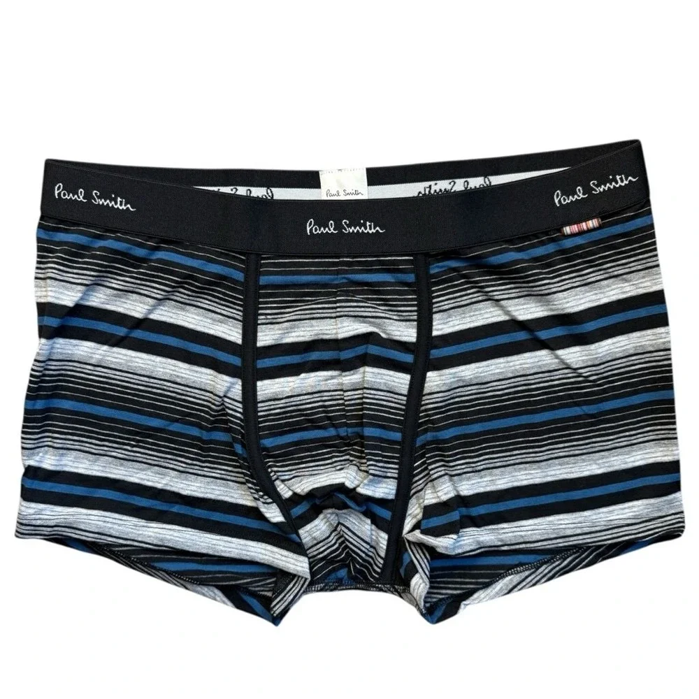 Paul‎ Smith Mens Large Boxer Briefs Long Trunk Striped New