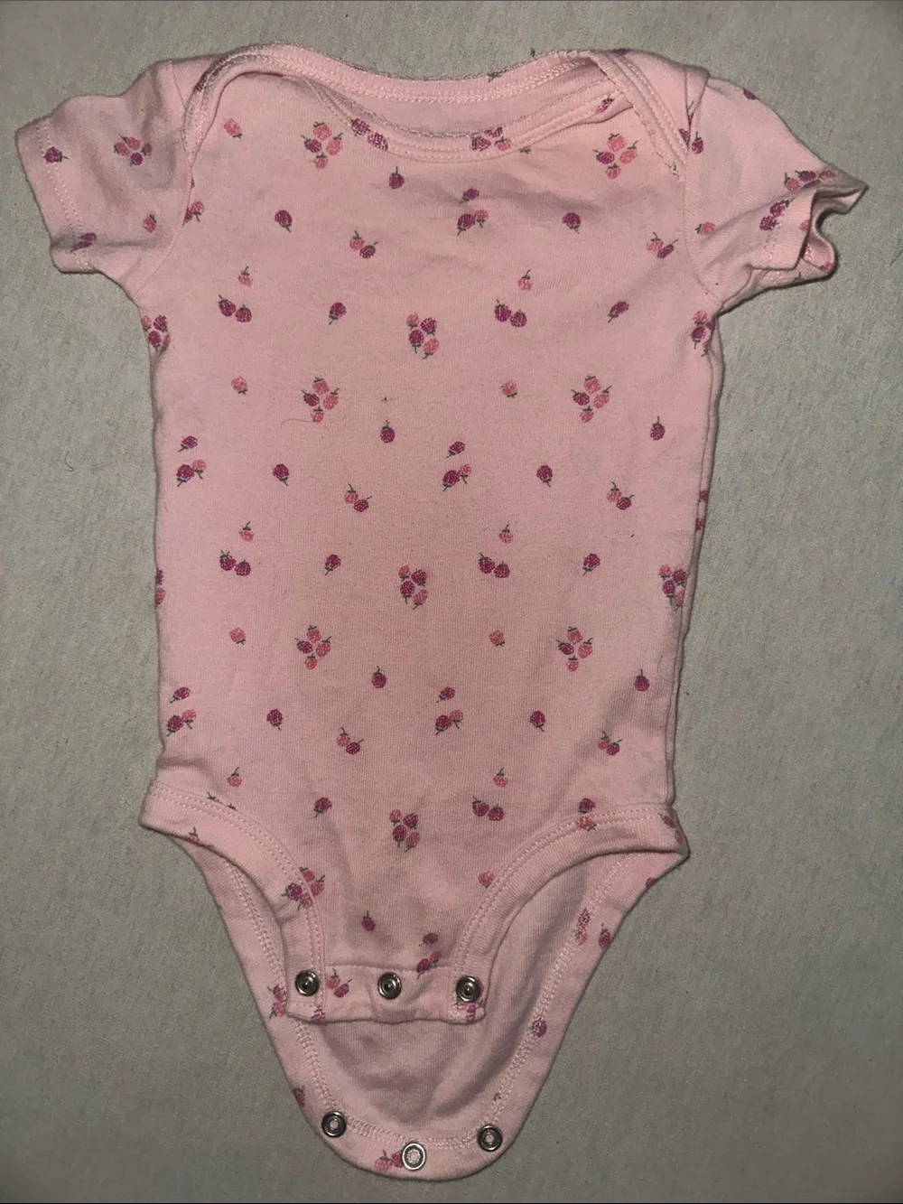 Baby Size 6M Carters Pink Floral Baby One-Piece Bodysuit