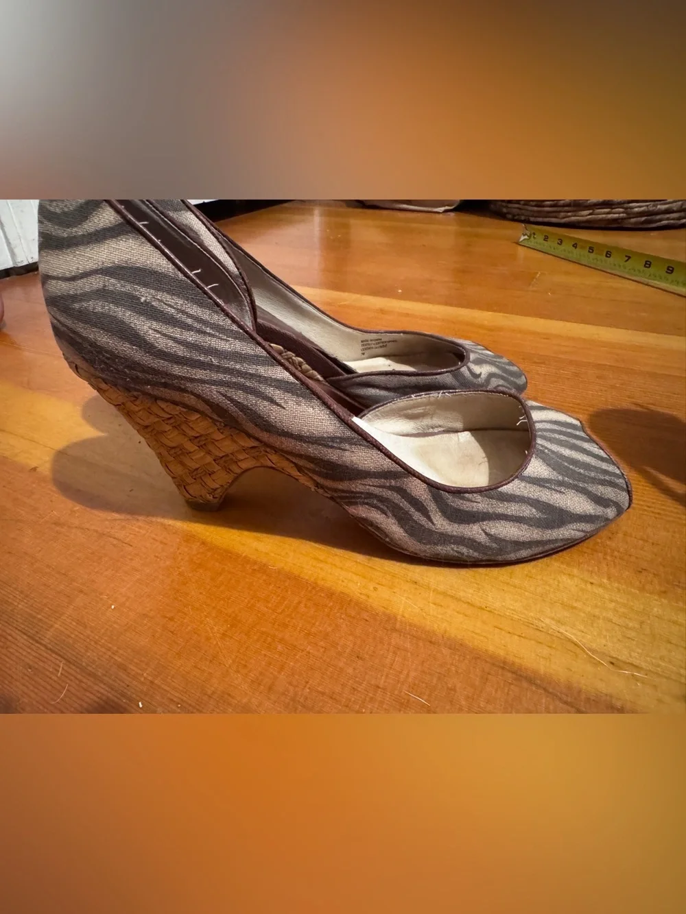 Michael Kors D’Orsay Women's Zebra Print Wedge Pumps - Brown/Gray