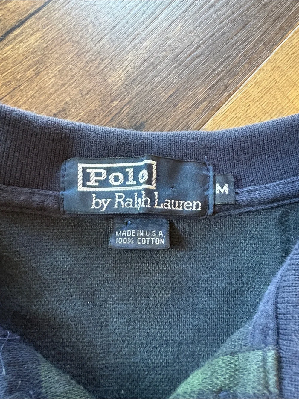 Vintage 90s Polo Ralph Lauren Plaid Polo Shirt Made in USA 100% Cotton