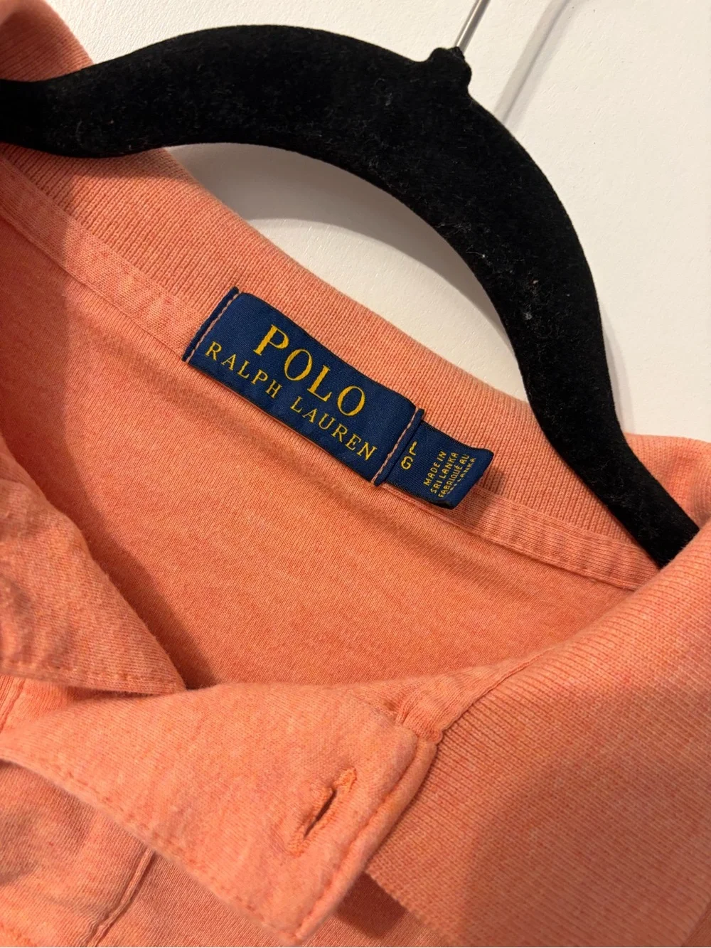 Ralph Lauren Men's Coral Orange Polo with Navy Logo