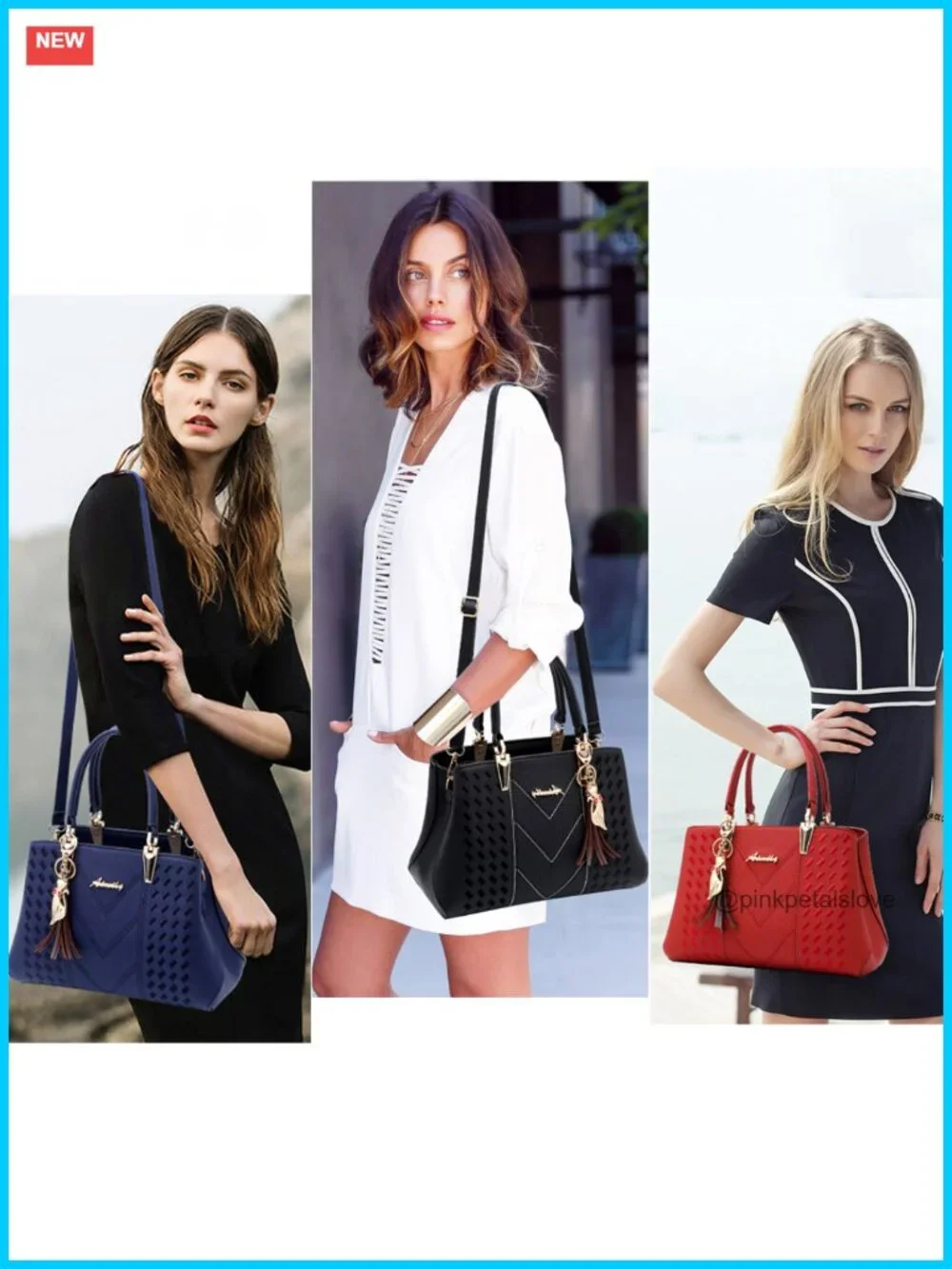 PU Leather Satchel Shoulder Bag Tote Crossbody Bag