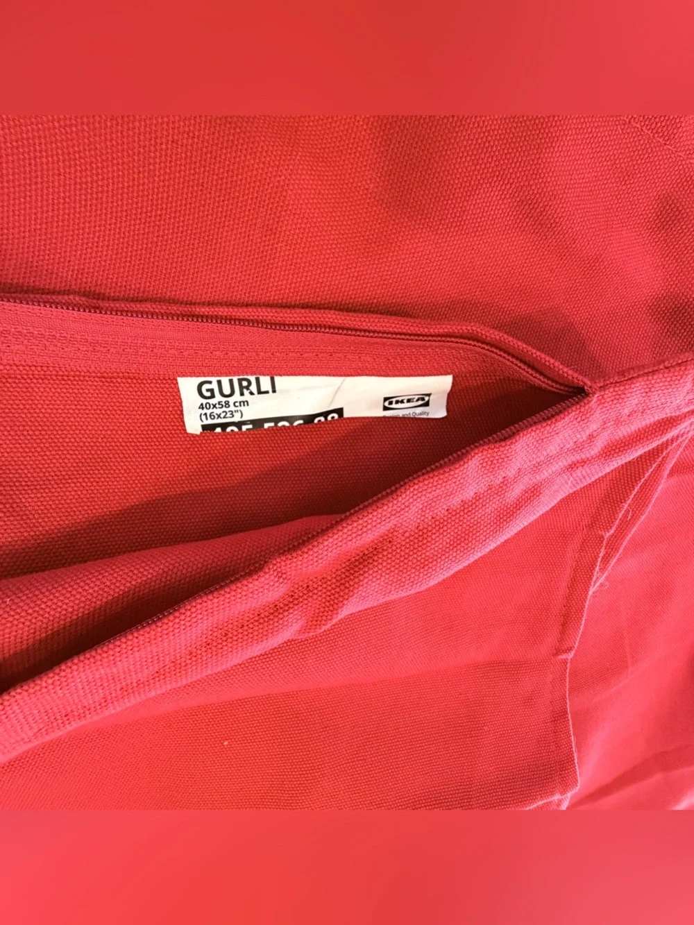 IKEA red cushion