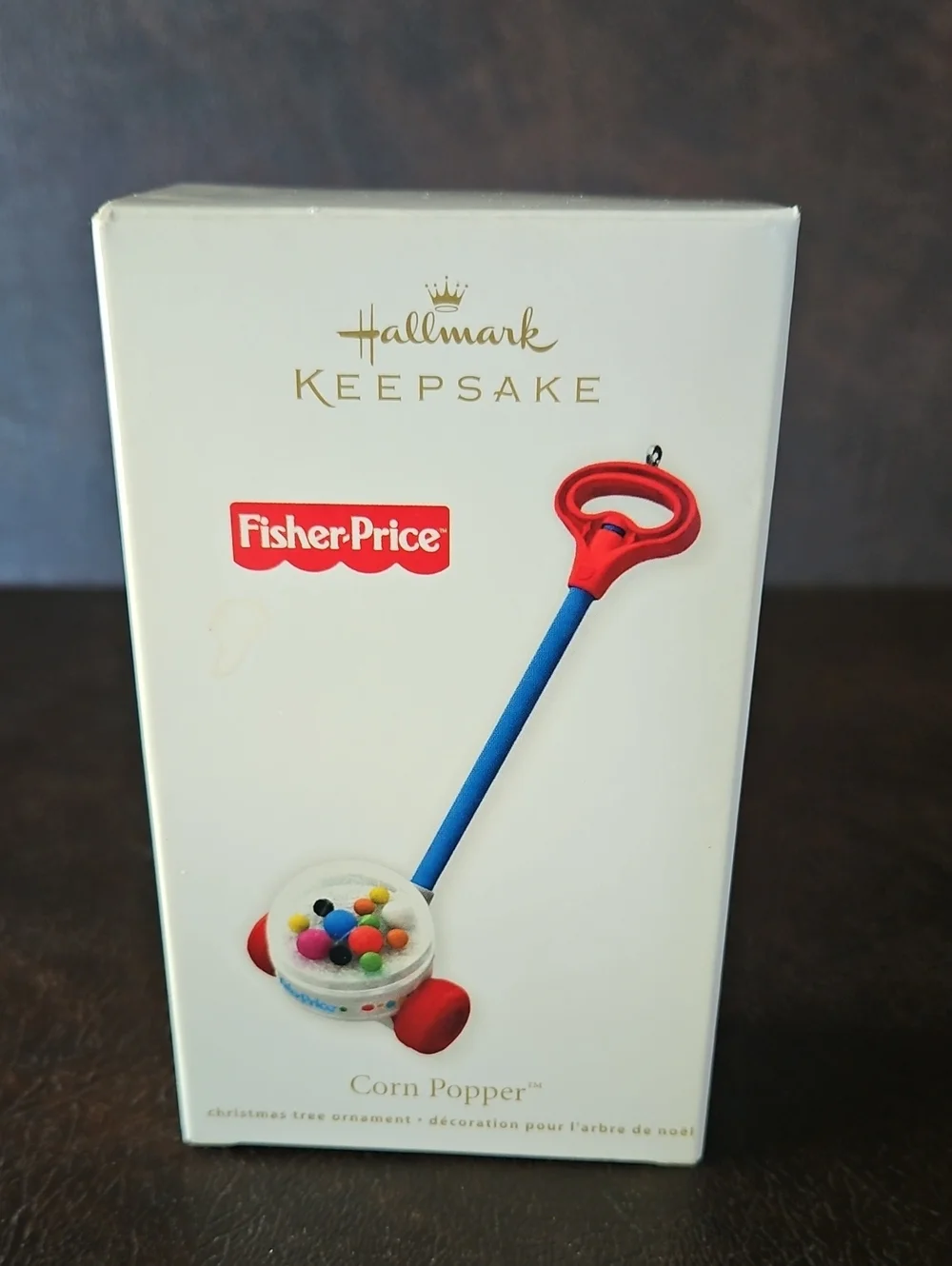 Hallmark Fisher-Price Blue Push Stick Ornament with Red Handle