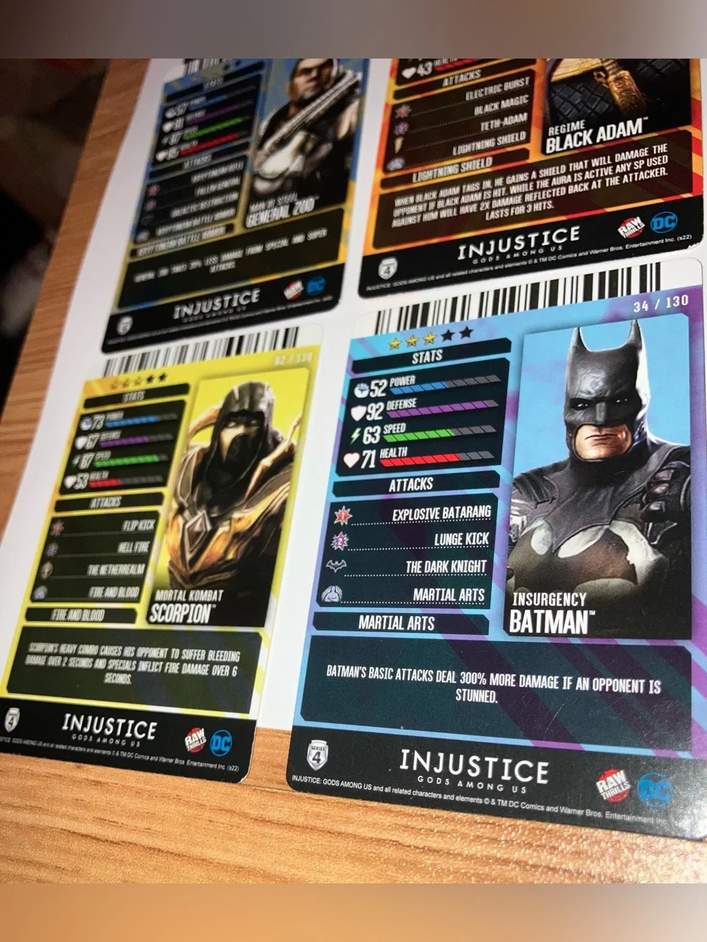 DC Comics these cards