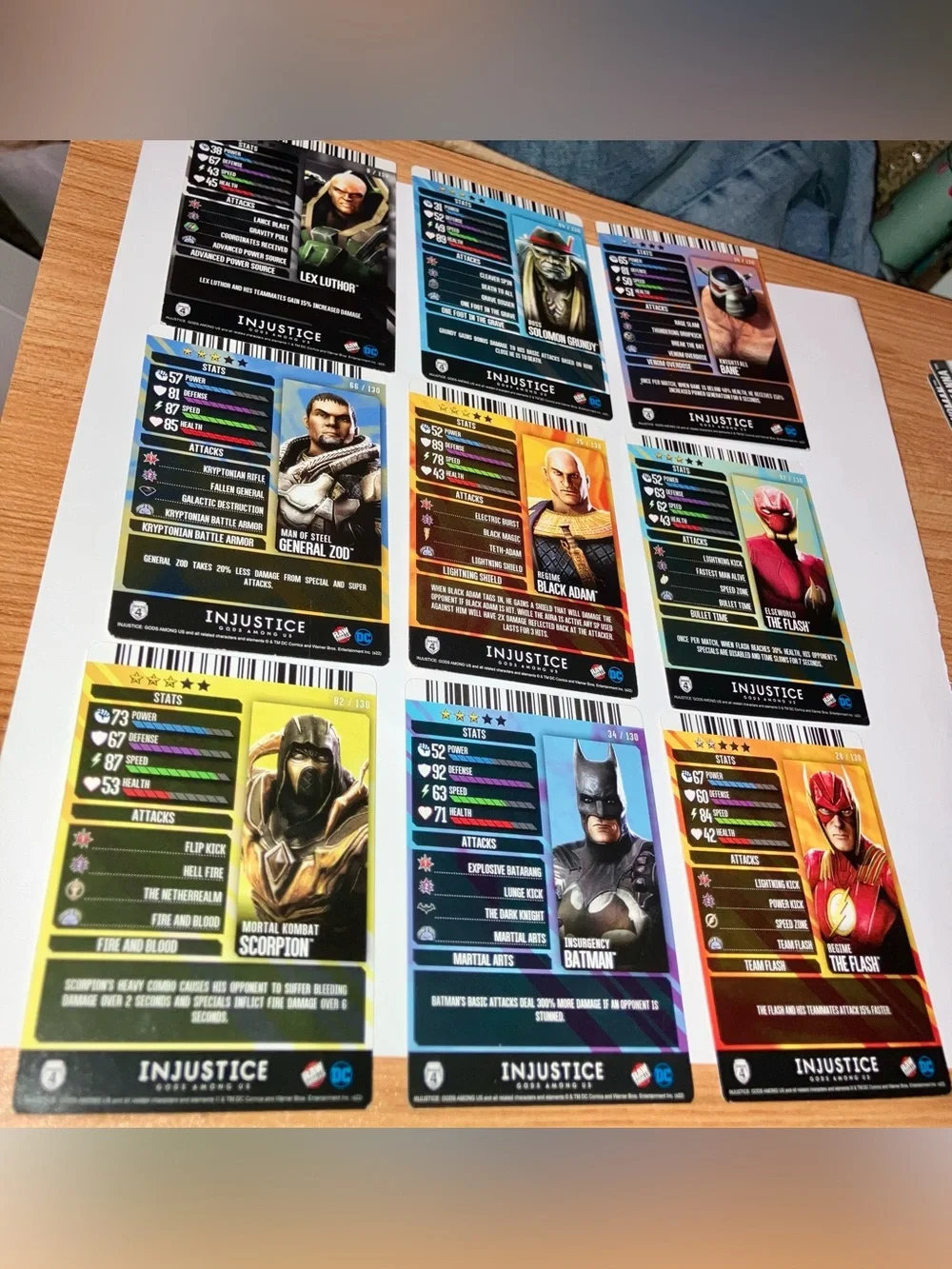 DC Comics these cards