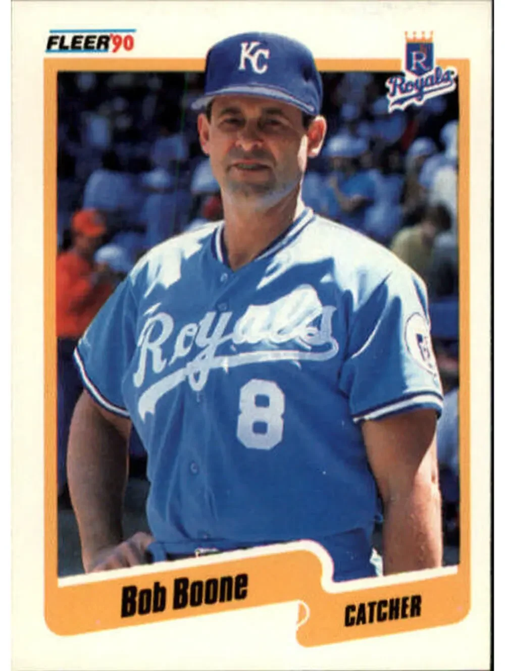 1990 Bob Boone Fleer Baseball Card #102