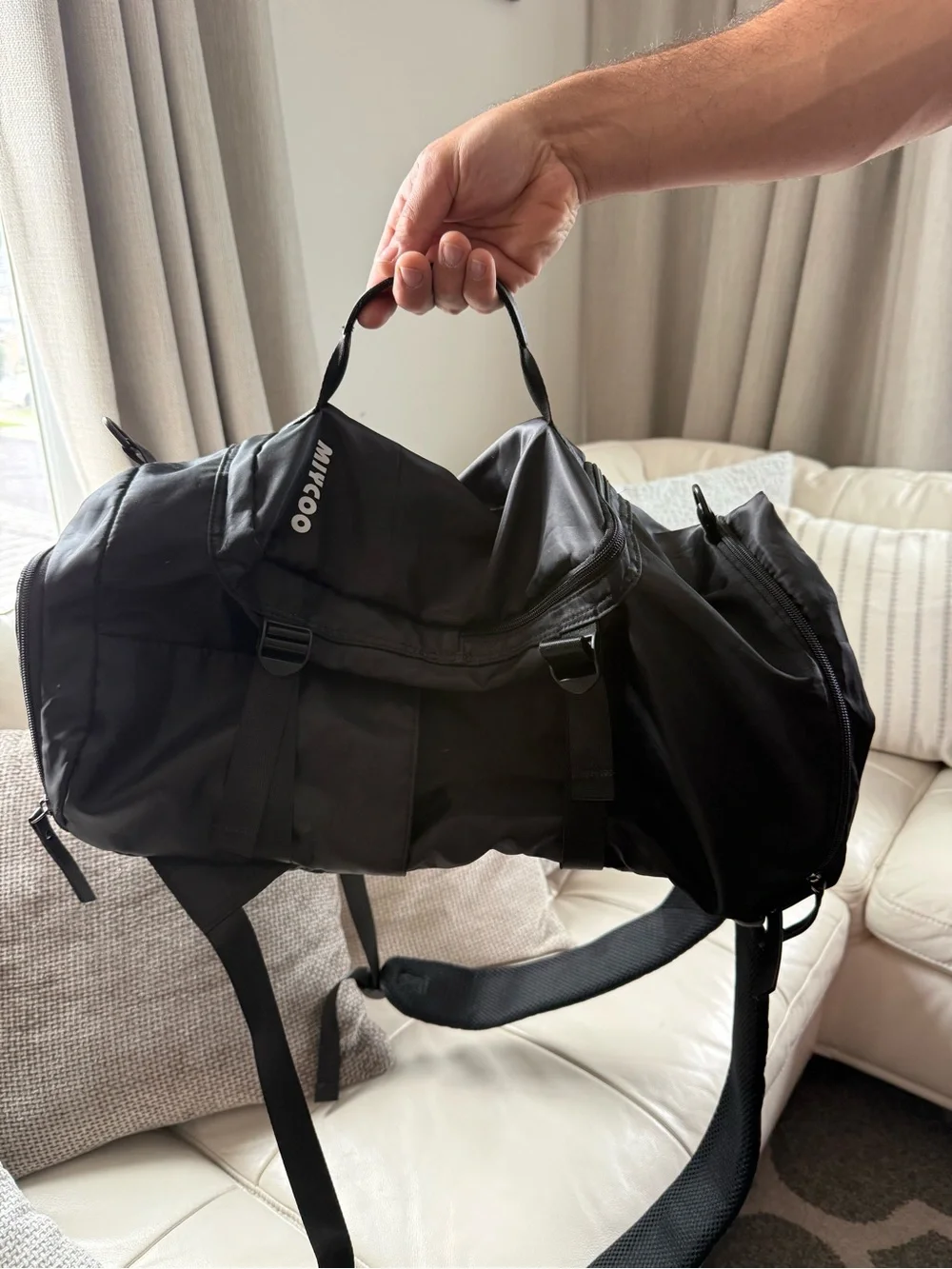 N/A black duffel
