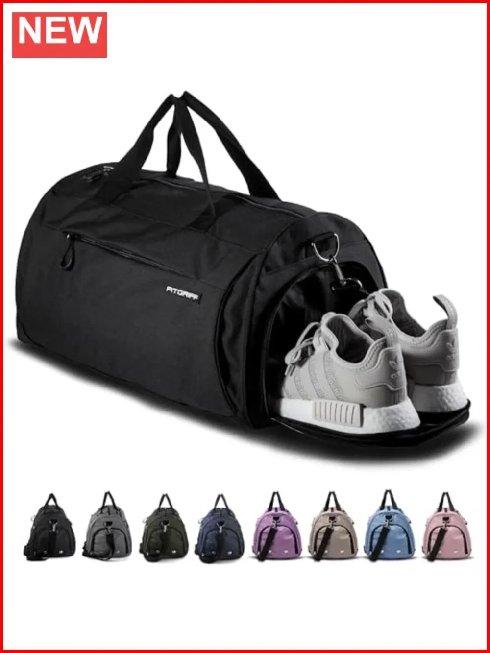 Duffle Bag for Men & Women with Shoe & Wet Compartment, Travel Sports Gym
