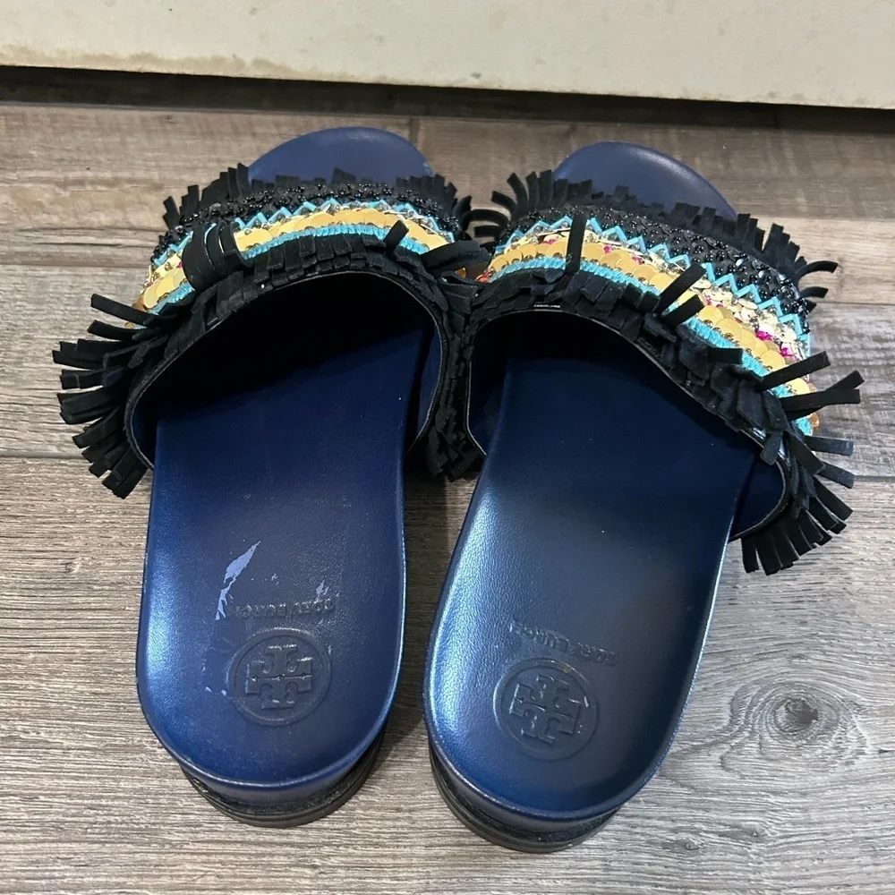 Tory Burch Isle Slide Embellished Slip-on Sandals slides