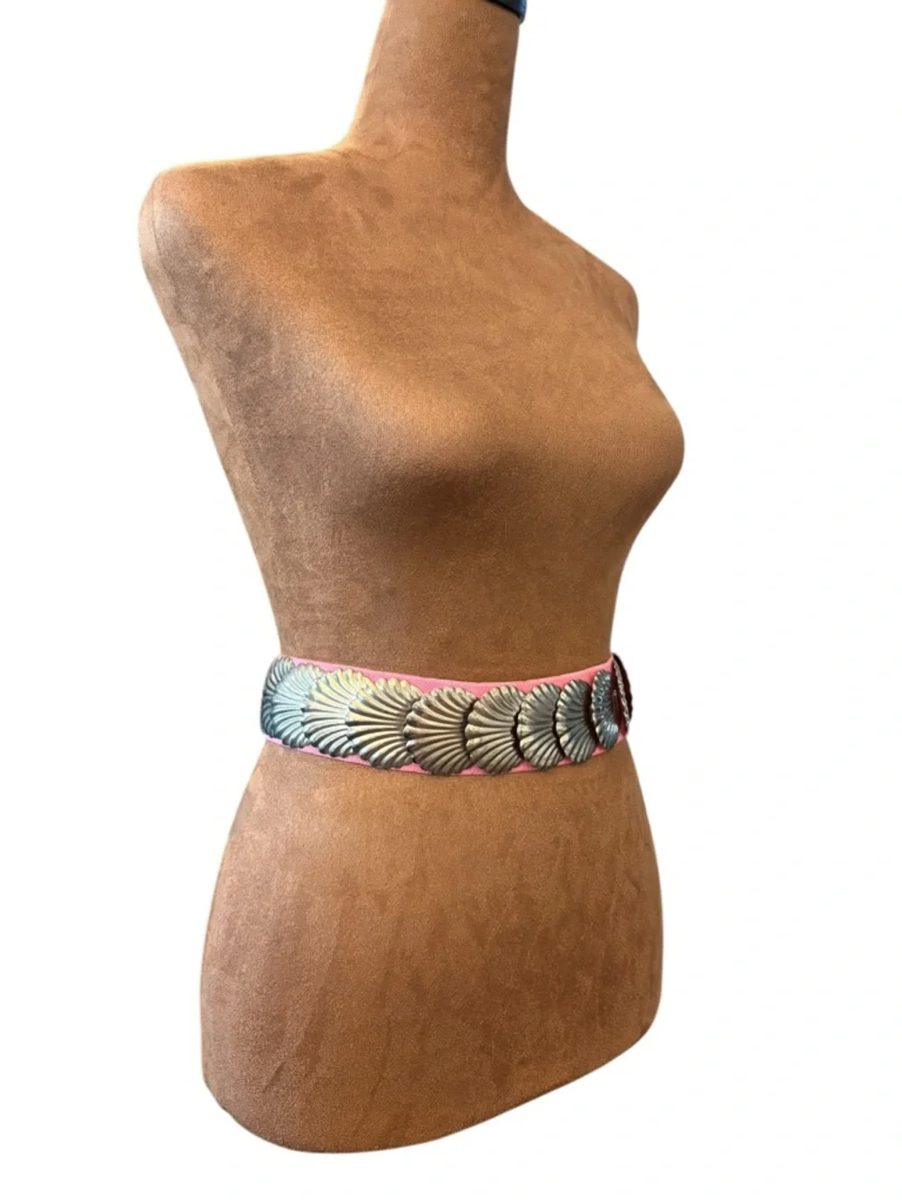 Silver-Tone Shell Waist Belt Fish Scale 25-29” Stretch‎ Mermaidcore Festival