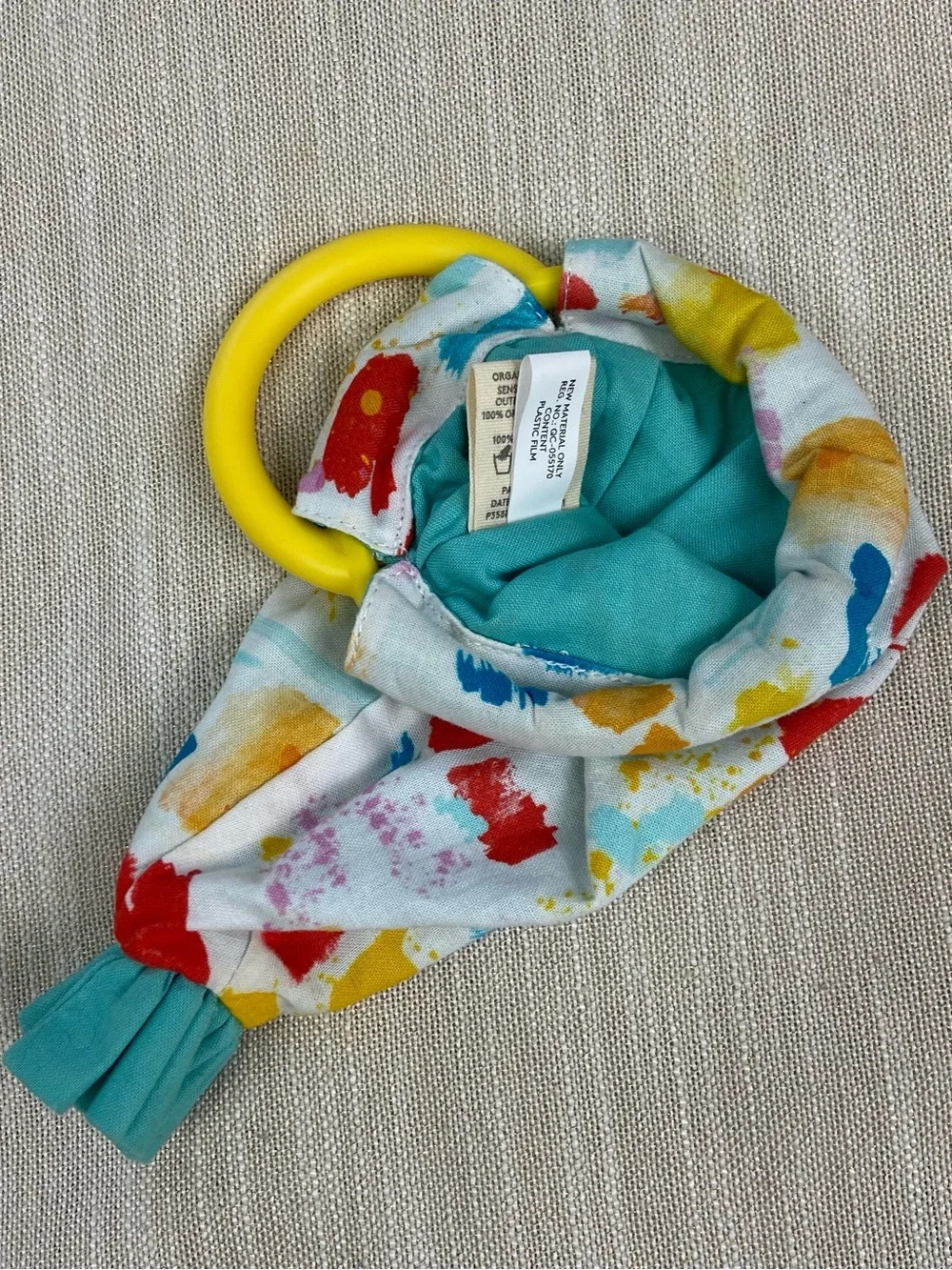 Lovevery Bundle Wooden Book Sensory Pouch Squeaker Link & Crinkle Bag