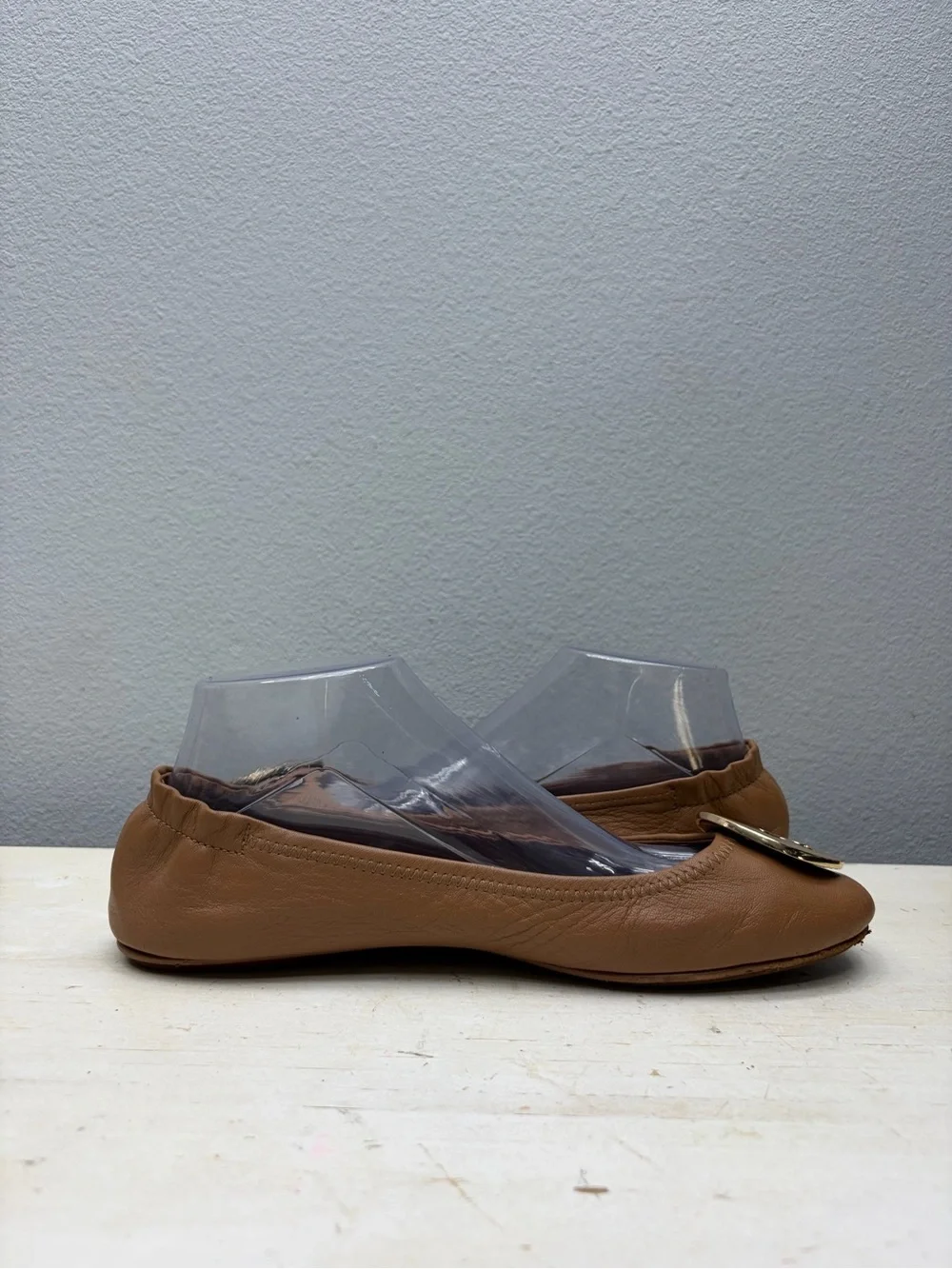 Tory Burch Brown Leather Reva Flats Size 9.5