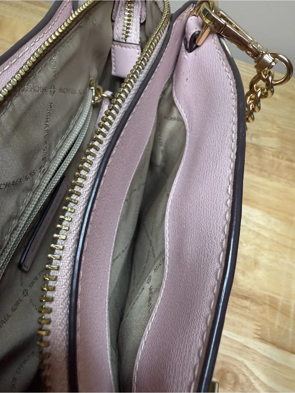Michael Kors Ellis Small Leather Satchel Blush Pink EUC $298