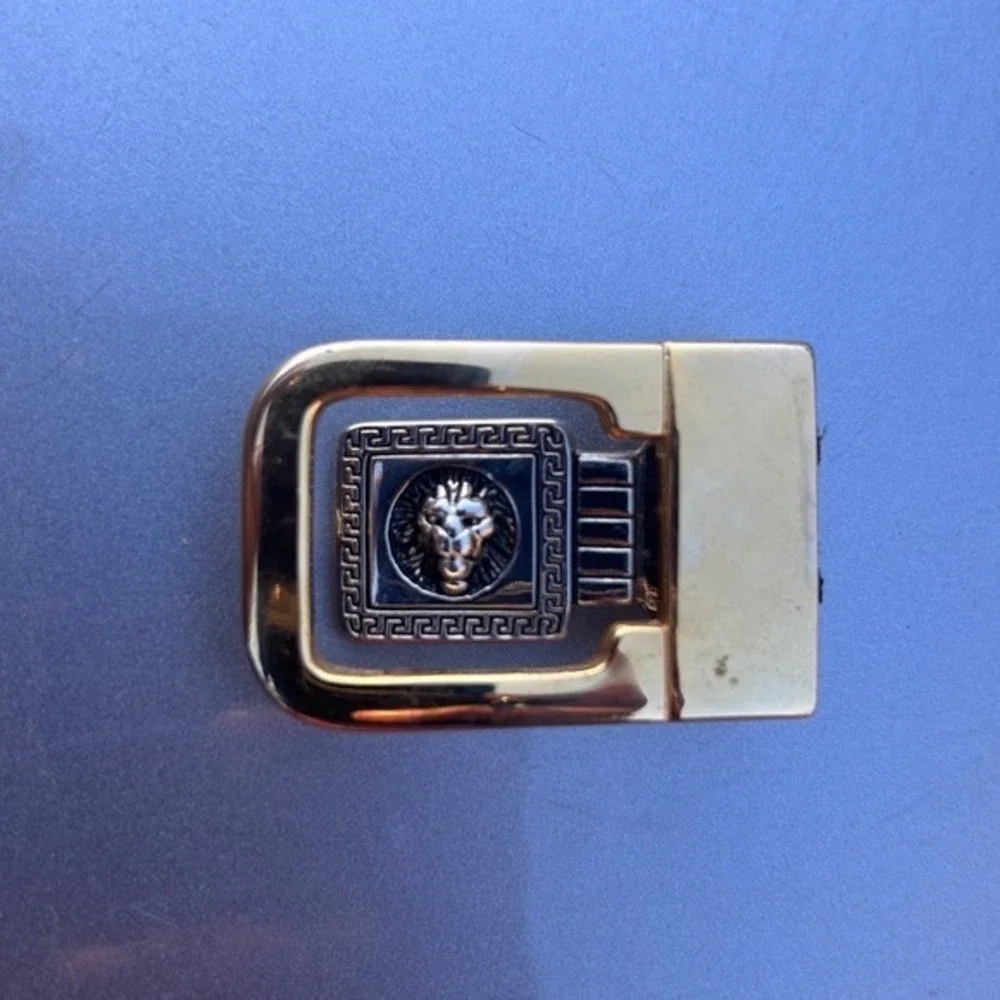 Vintage Lion Head V style Logo Clamp Buckle‎ belt Fits 1