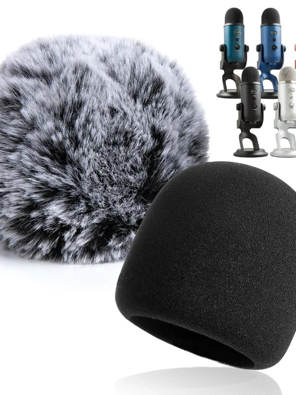 YOUSHARES 2PCS Blue Yeti Pop Filter for Blue Yeti Microphone, Yeti Foam Windscre