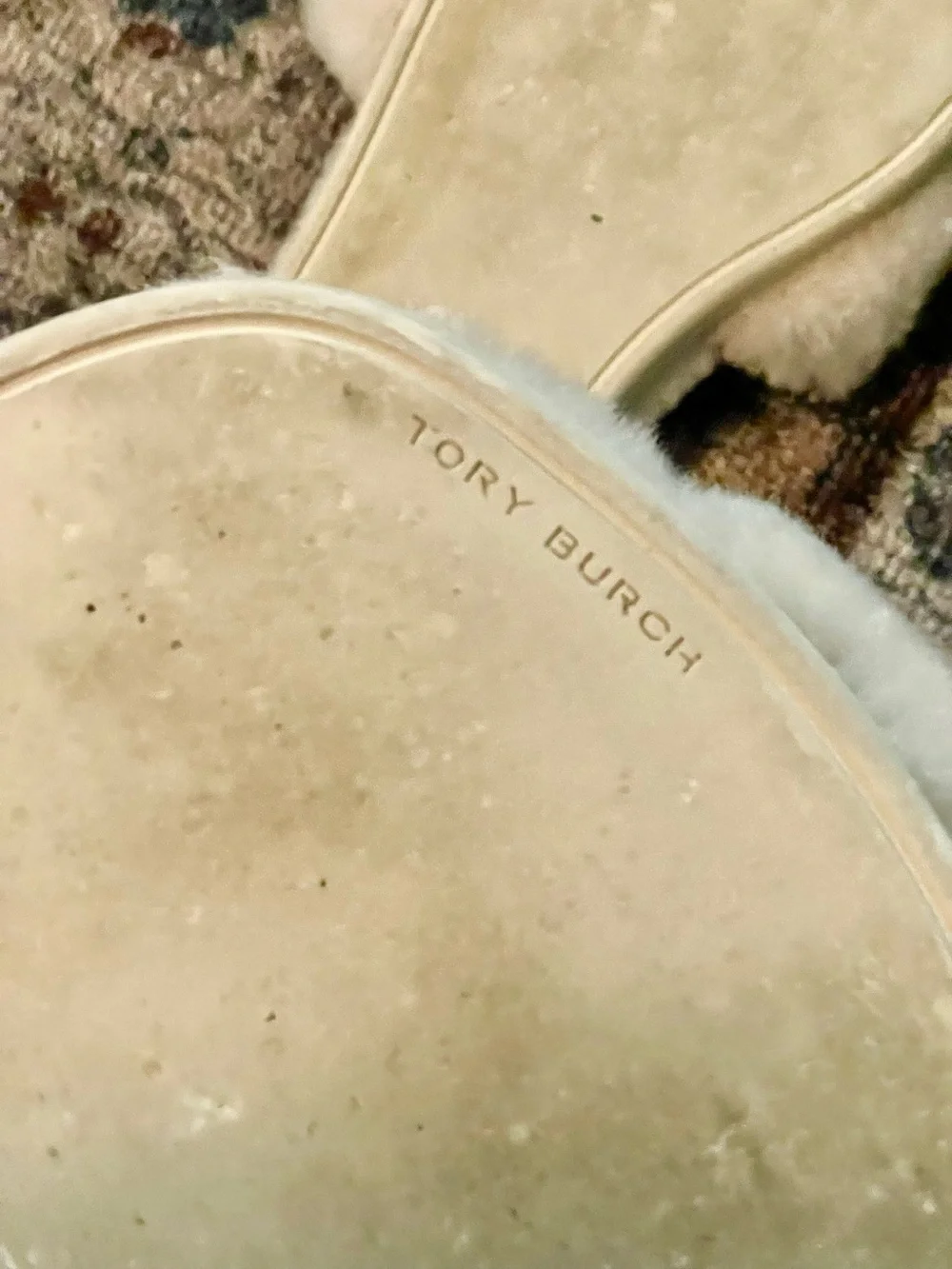 Tory Burch double t shearling slides size 10 women’s