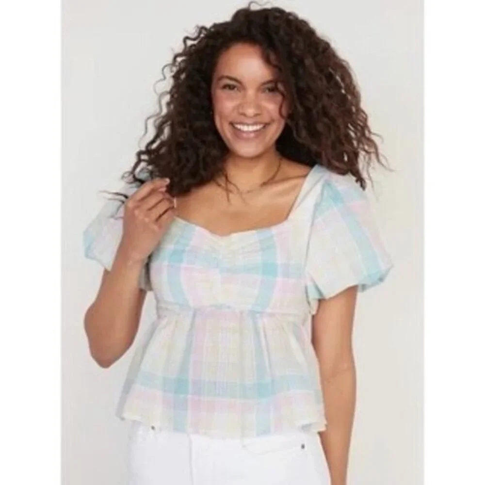 Old Navy Pastel‎ Seersucker Top Size Small