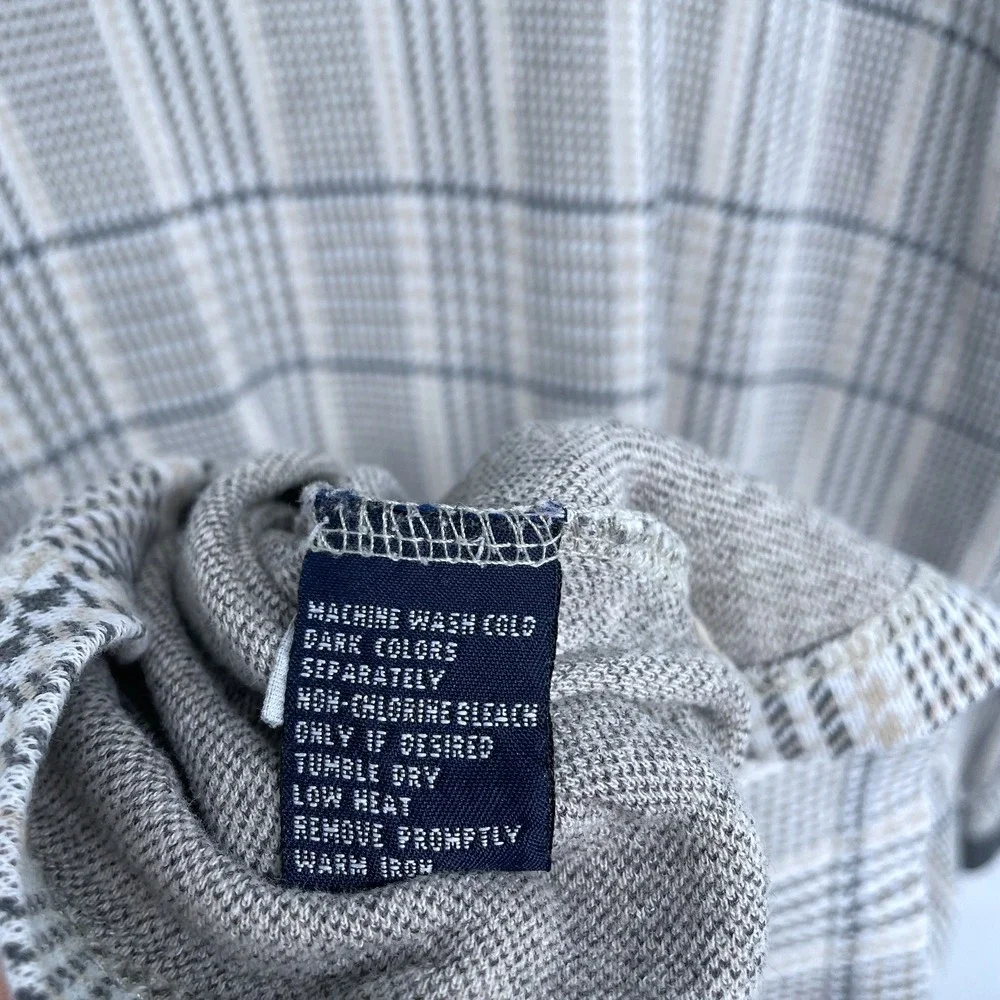 Vintage 90s Chaps Ralph Lauren Mens Plaid Long Sleeve Polo Shirt‎ Large Cotton