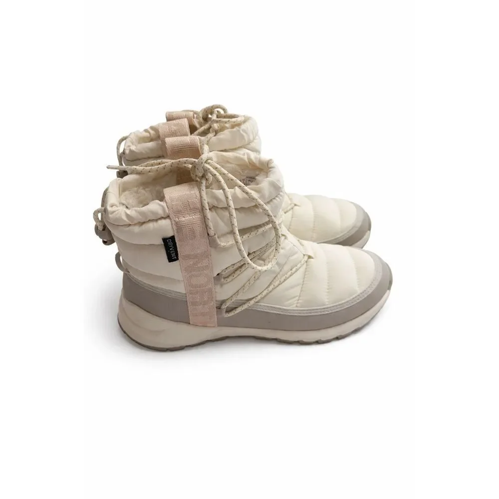 The North Face Thermoball Lace-Up Waterproof Boot Off White/Cream Women's Size 8