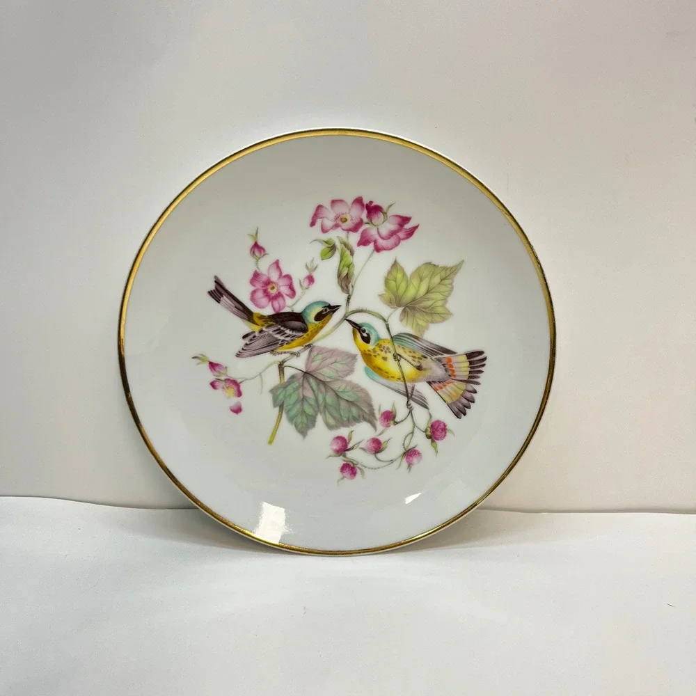 Vintage‎ Bavaria Debra Porcelain Bird Plate Iridescent Lusterware 4248 67 German