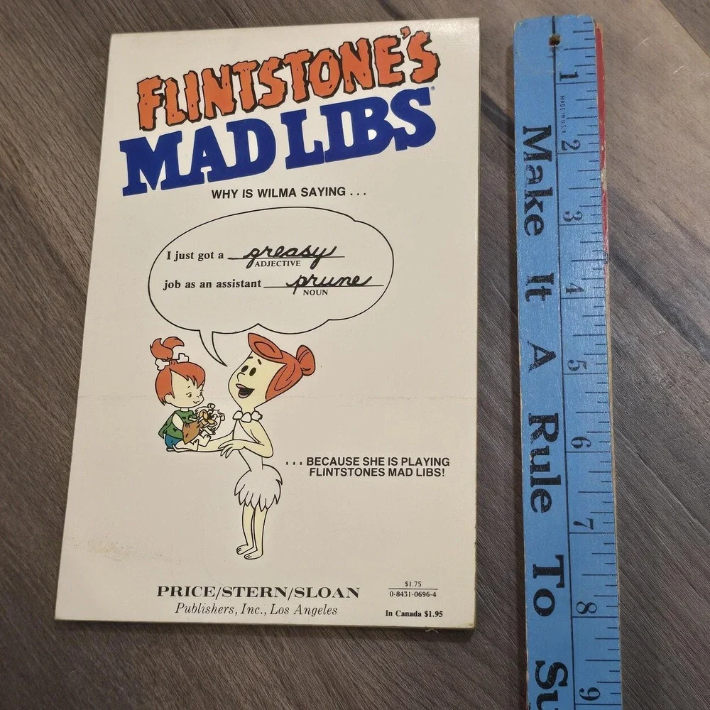 Vintage Flintstone's Mad Libs‎ Party Game Activity Book, Partially Used 1980