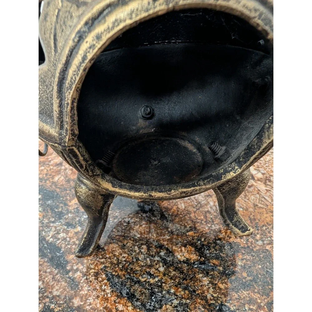 Vintage Cast Iron Chiminea Candle Holder Decorative Object Lighting Garden Decor