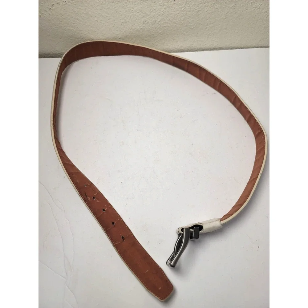 Nike G-Flex Leather Belt‎ For Men With Silver Buckle SZ 42