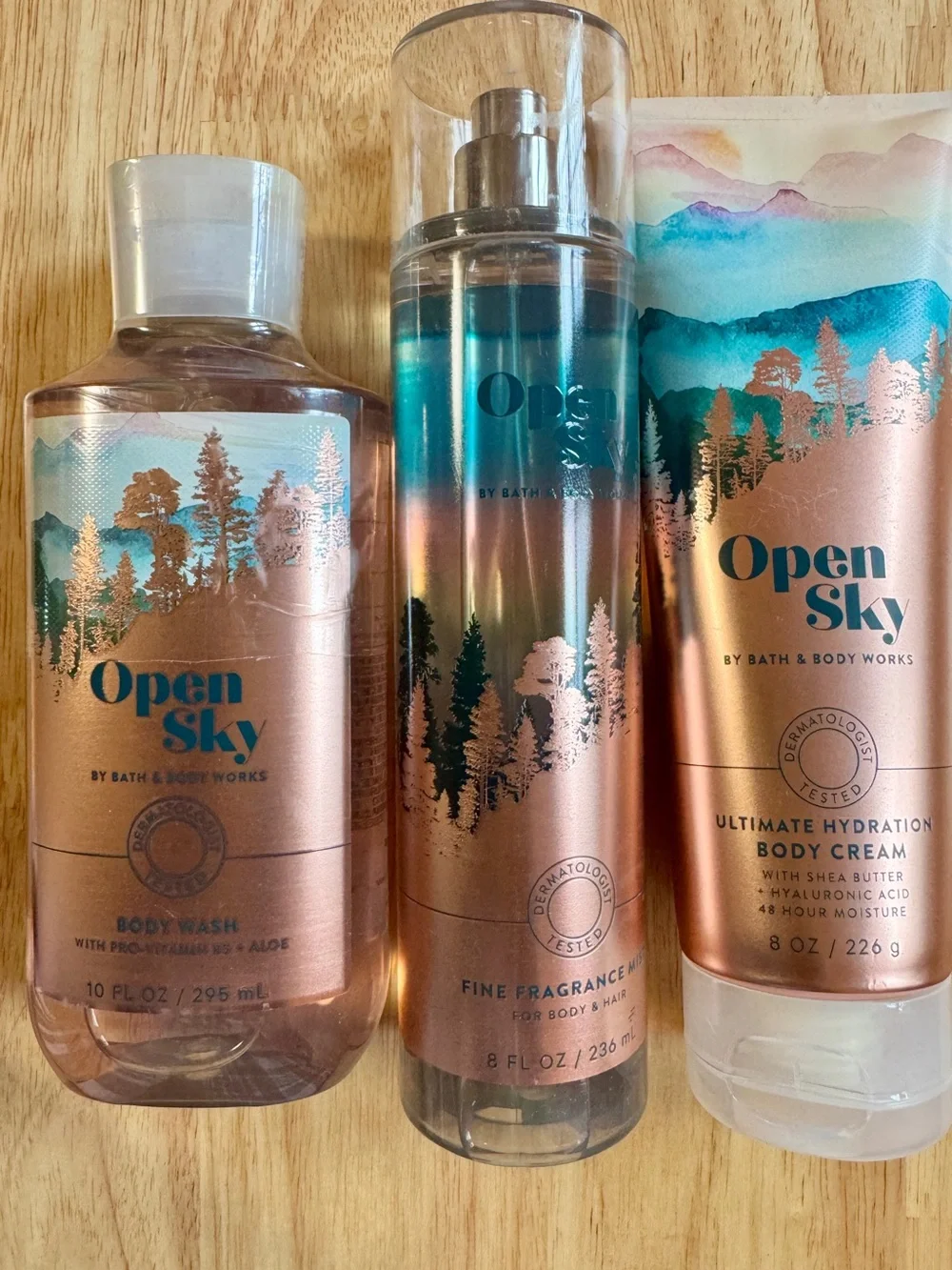 Bath & Body Works Open Sky Body Care Set - Teal & Rose Gold