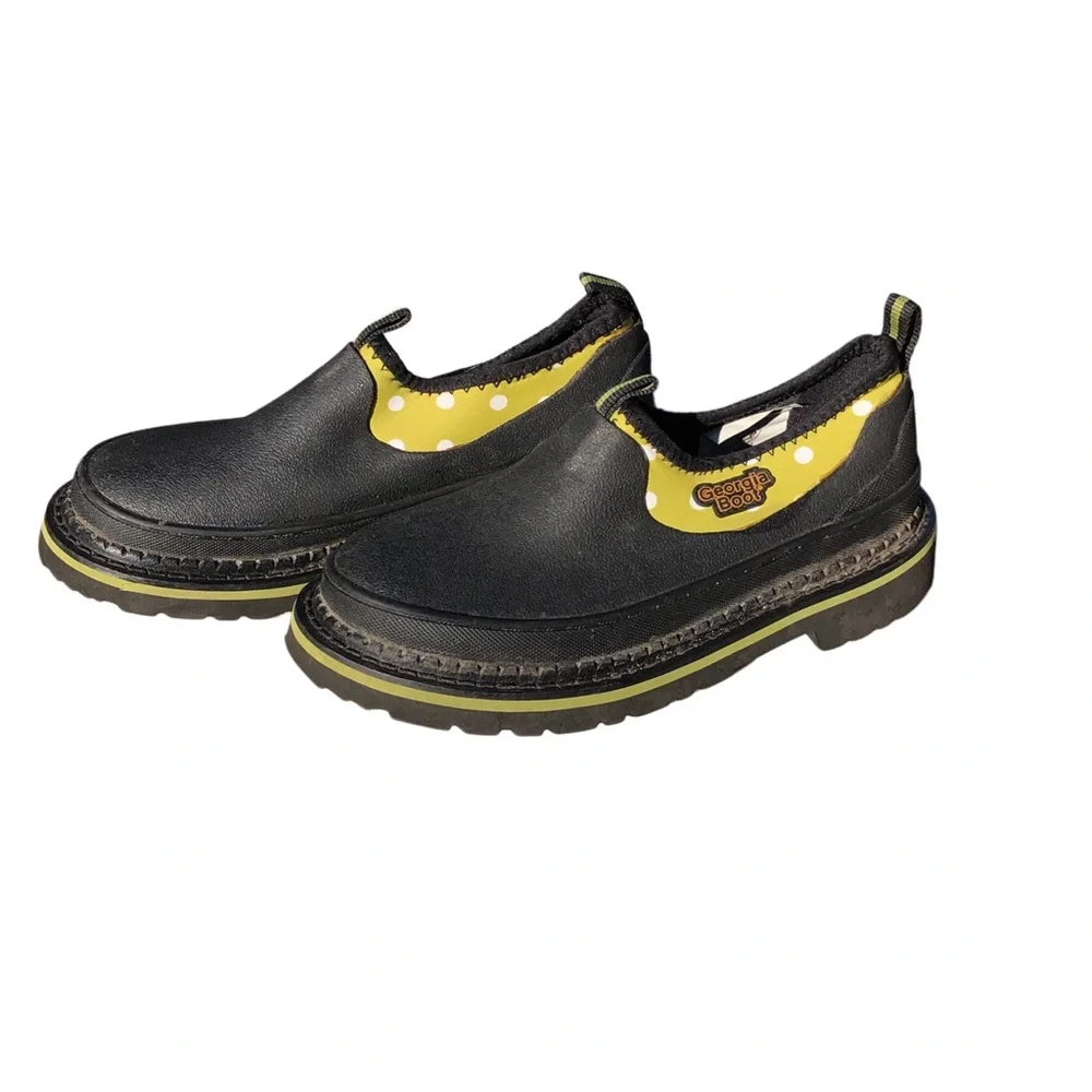 Georgia Boot Kids Black Leather Oxford Slip On Boots Shoes Size 3