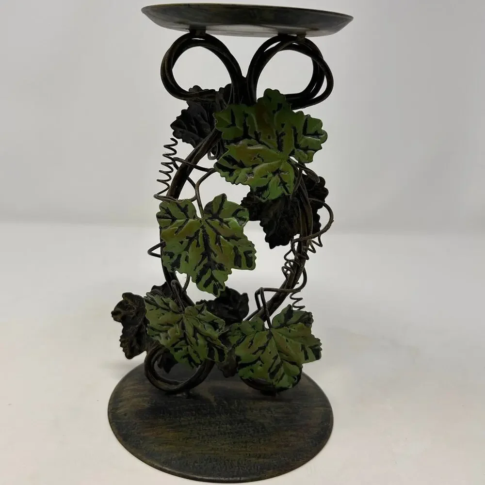 Metal Ivy Wine Candleholder 8 1/2