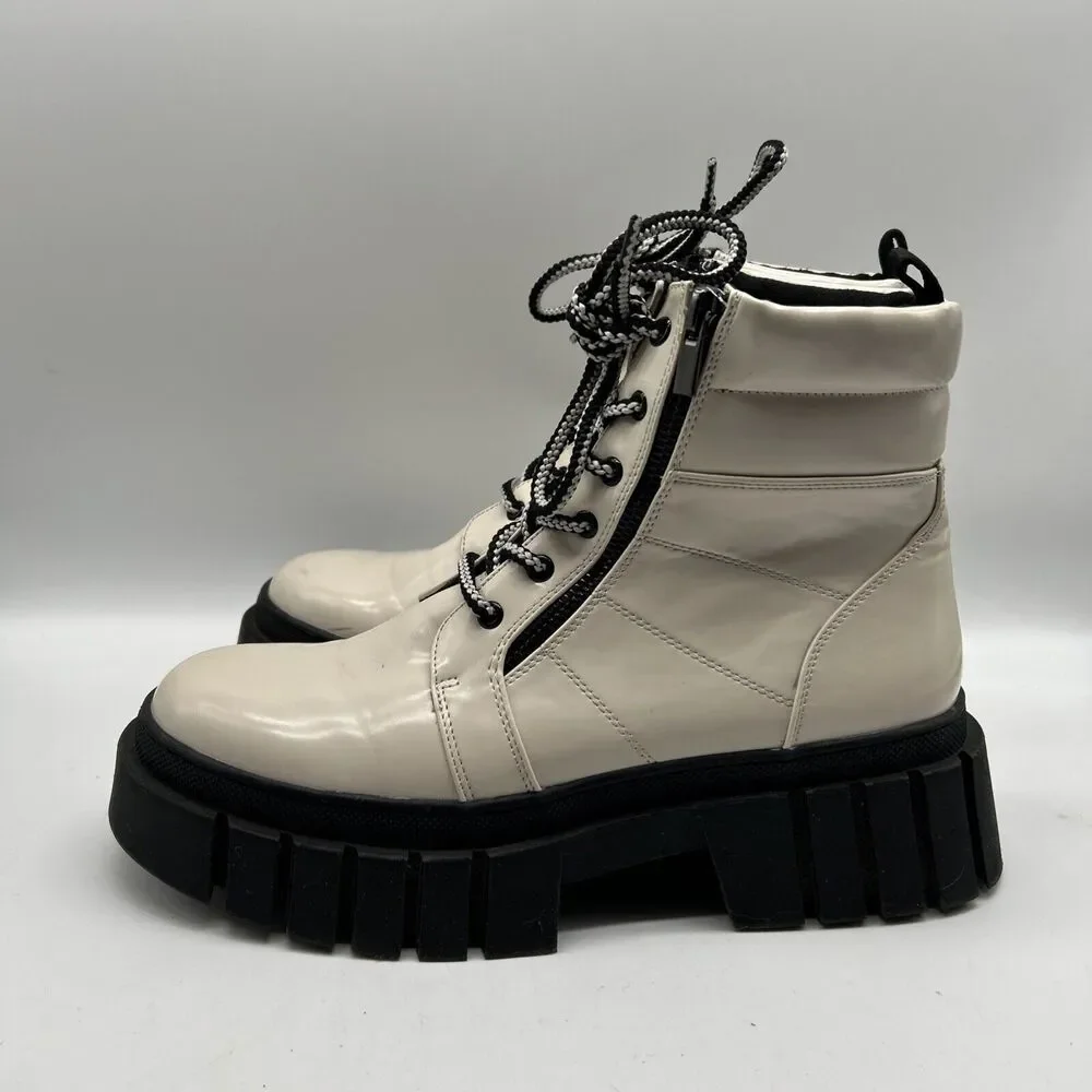 Steve Madden Women Incredible Y2K Chunky Grunge Combat Lace‎ Up Boot 8.5M