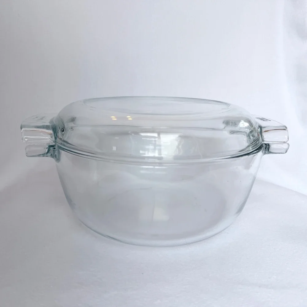 Vintage Pyrex Made in France Clear Glass Casserole Dish w/ Lid‎ Pyrex de Corning