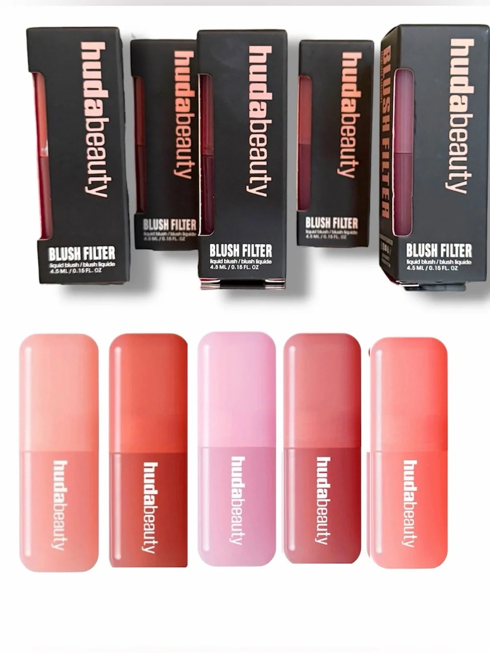 HUDA BEAUTY Blush Filter Soft Glow Liquid Blush ONE Cotton Candy Sunset Lychee