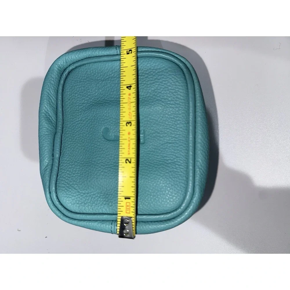 ANTHROPOLOGIE Jewelry Organizer Travel Zipper Turquoise Storage Letter F Initial