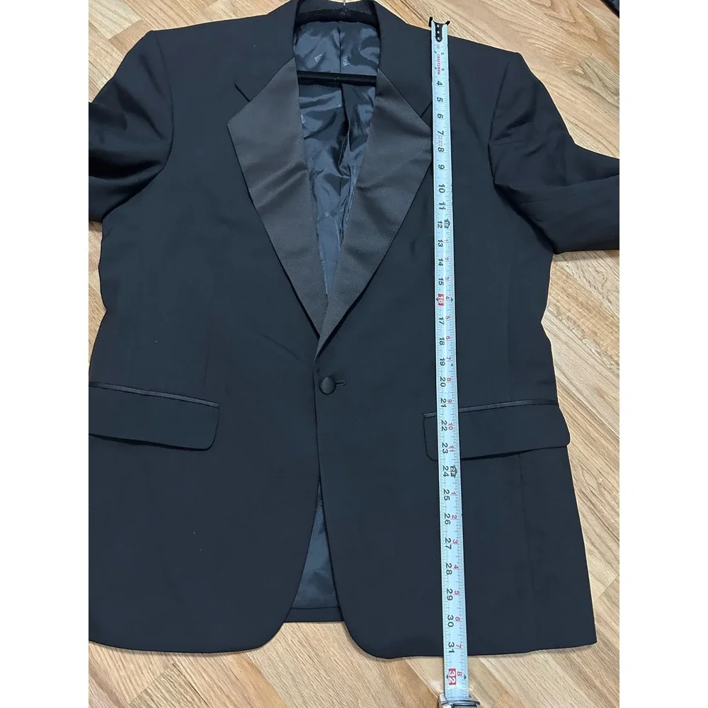 Pierre‎ Balmain Mens Black 100% Pure New Wool Tuxedo Jacket Blazer 41 Reg